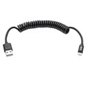 Tripp Lite M100-004COIL-BK USB Sync/Charge Coiled Cable with Lightning Connector (M/M) Black 4 feet