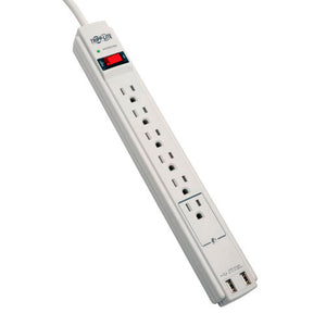 Tripp Lite TLP606USB 6-Outlet Surge Suppressor- 6-Ft Cord & 2 Port USB Charger