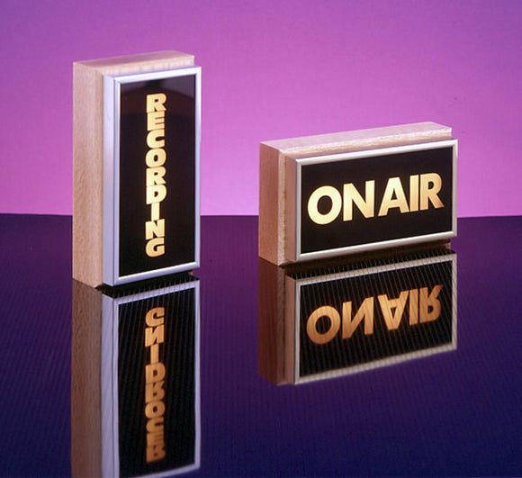 Vertical Studio Warning Light - On-Air in Silver Lettering