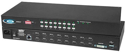 NTI UNIMUX-DVI-32HD High Density USB DVI KVM Switch - 32 Port