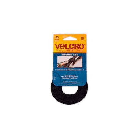 Velcro 90927 8 In x 1/2 In Straps 25 - Black