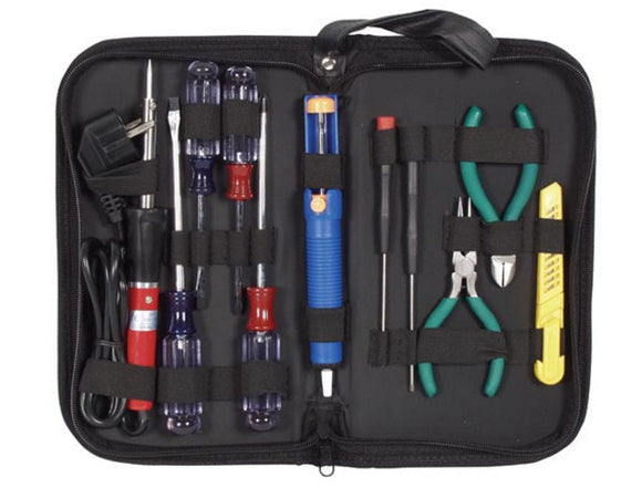 Velleman VTSET25U 11 Piece On The Go Tool Kit with Soldering Iron