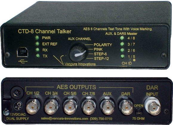 Vancura Innovations Channel Talker CTD-8 Audio Tone Generator with Voice ID 8-Channel AES/EBU