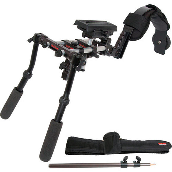 VariZoom VS-STINGRAY Ultimate Modular DSLR Support with Shoulder Brace; Shock Mount; 2 Handles; 15mm Rods; Pivot Brace; QR