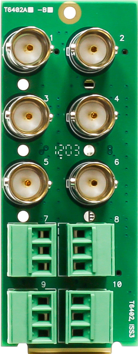 Ward-Beck T6402A Dual Card 6 BNC/4 3-Pin Terminal Block Rear Module