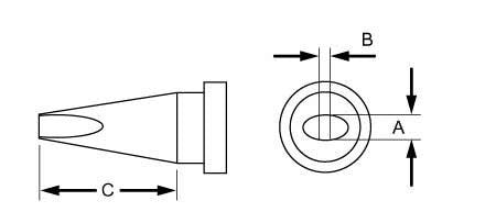 Weller LTS .016in x .79in Reach Round LT Series Tip