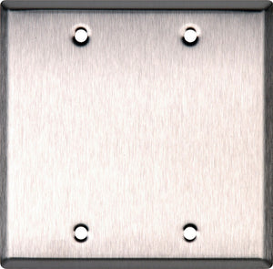 Double-Gang Blank Clear Anodized Aluminum Wall Plate