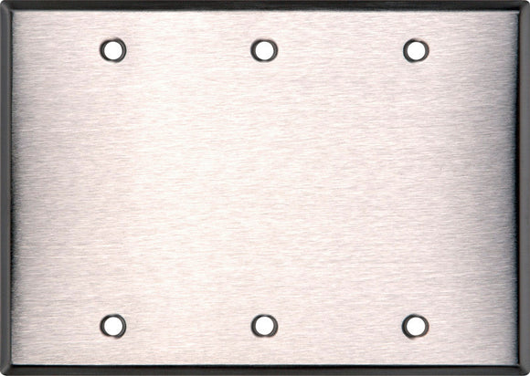 Triple Gang Blank Clear Anodized Aluminum Wall Plate