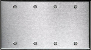 Blank 4-Gang Clear Anodized Aluminum Wallplate