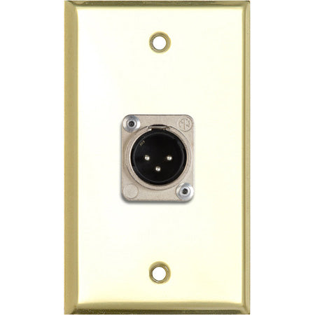 1 Gang Brass Wall Plate With 2 -4 Pin S-Video With Solder Points