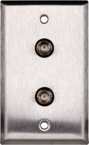 Single-Gang Black Anodized Aluminum Wall Plate with 2 BNCF Barrels