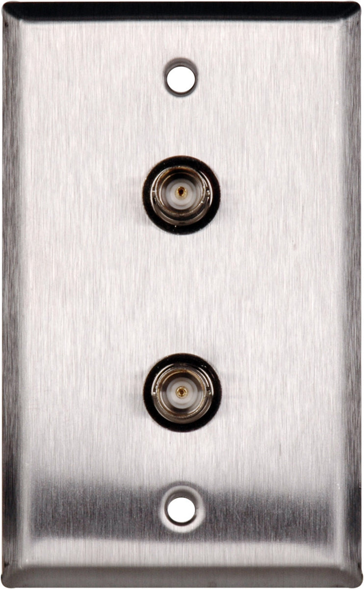 Buy 1-Gang Grey Lexan Wall Plate with 2 BNCF Barrels WPLG-1102