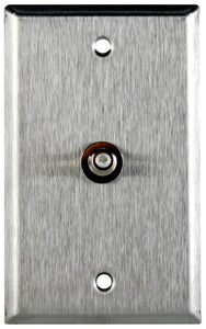 Single-Gang Clear Anodized Aluminum Wall Plate With 1 RCA Feed-Thru Barrel