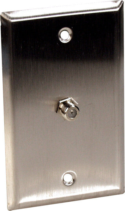 Single-Gang Gray Lexan Wall Plate with 1 Coax F Connector Feed-Thru