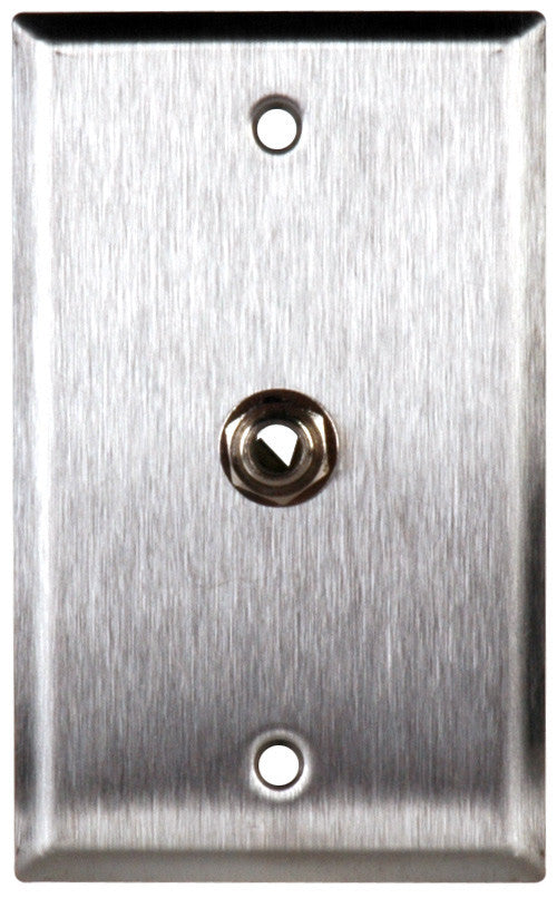 Single-Gang Clear Anodized Aluminum Wall Plate with 1 1/4-Inch TRS Phone Jack