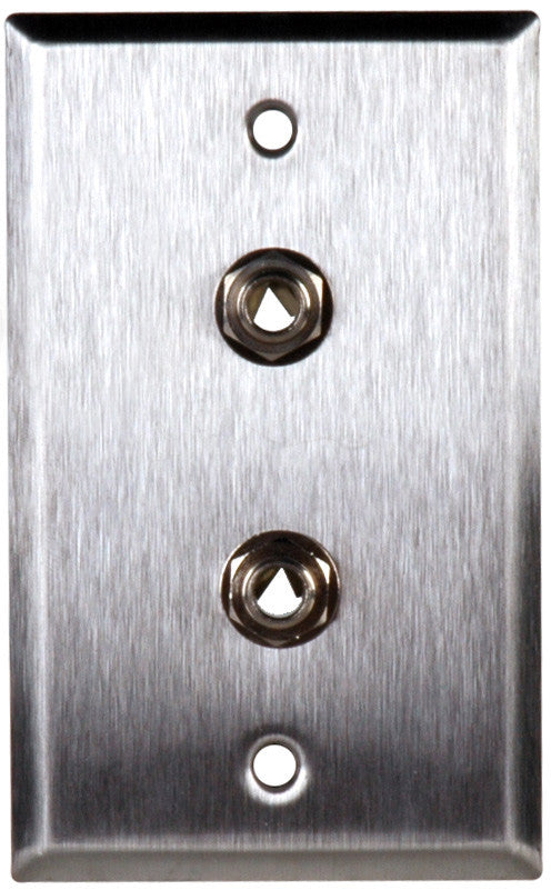 Single-Gang Brown Lexan Wall Plate with 2 1/4-Inch TRS Phone Jacks