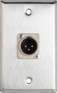 Single-Gang Ivory Lexan Wall Plate with 1 Neutrik 3-Pin XLR Male