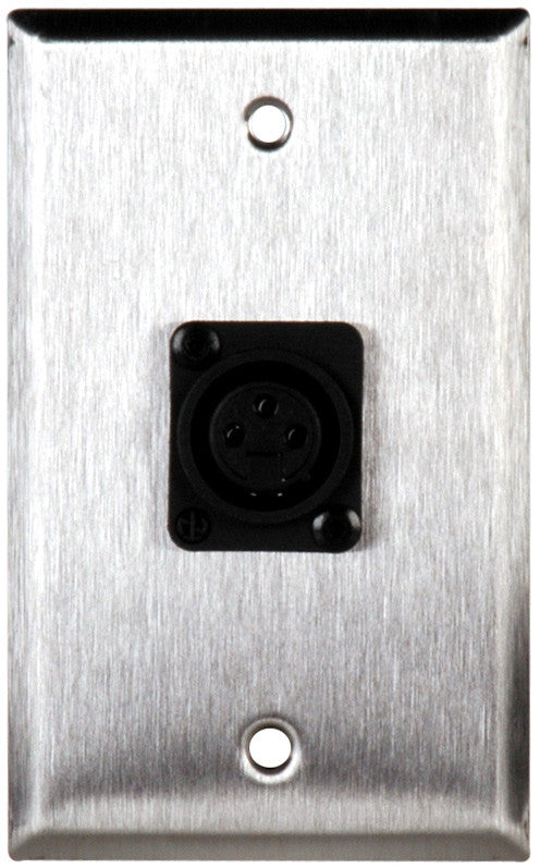 Single-Gang Clear Anodized Wall Plate with Plastic Latchless 3-Pin XLR Female