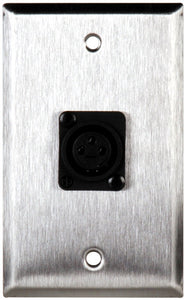 Single-Gang Brown Lexan Wall Plate with Plastic Latchless 3-Pin Female XLR