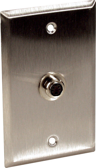 Single-Gang Stainless Steel Wall Plate with 1 S-Video 4-Pin Barrel