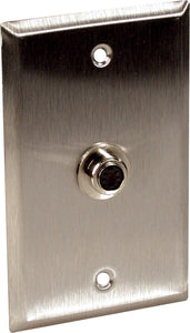 Single-Gang Clear Anodized Aluminum Wall Plate with 1 S-Video 4-Pin Barrel