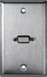 Single-Gang Brass Wall Plate with 1-HD 15-Pin Female Rear Solder Points