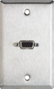 Single-Gang Ivory Lexan Wall Plate with One 9-Pin D-Sub Rear Solder Connector