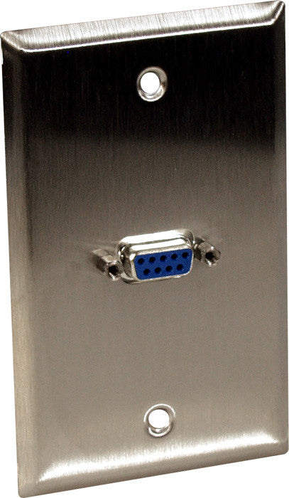 Single-Gang Ivory Lexan Wall Plate with One 9-Pin D-Sub Barrel