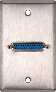 Single-Gang Ivory Lexan Plate with Single 25-Pin D-Sub Female (Rear Solder Points)