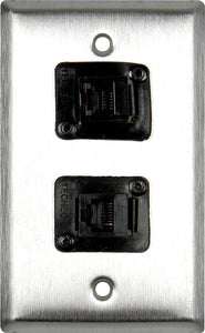 Single-Gang Ivory Lexan Wall Plate with 2 TecNec RJ11 Barrels