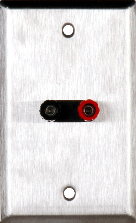 Single-Gang Brown Lexan Wall Plate with 1 Dual Binding Post Connector