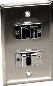 Single-Gang White Lexan Wall Plate with 2 FireWire 6-Pin Barrels