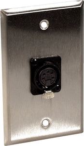 Single-Gang White Lexan Wall Plate with One 5-Pin XLR DMX Connector