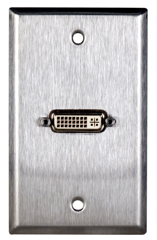 Single-Gang Clear Anodized Aluminum Wall Plate With 1 DVI Feed-Thru