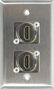 1-Gang Brass WallPlate With (2) HDMI Feedthru