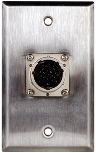 Single-Gang Black Anodized Wall Plate with 26 pin Male to Female Feedthrough connector