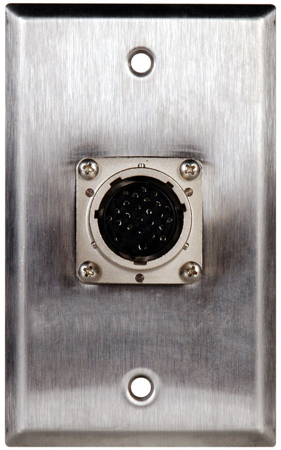 Single-Gang Clear Anodized Wall Plate with 26 pin Male to Female Feedthrough connector