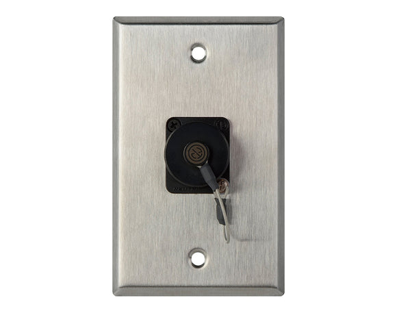 1G Stainless Steel Wall Plate w/ 1 OpticalCON DUO and Dust Cap