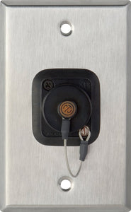 1G Stainless Steel Wall Plate w/ 1 OpticalCON QUAD and Dust Cap