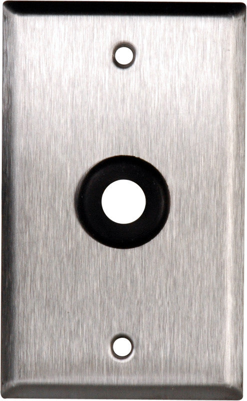 Single-Gang Clear Anodized Aluminum Wall Plate with One 1/2 inch Grommet