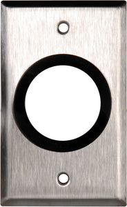 Single-Gang Stainless Steel Wall Plate with One 1-5/8 inch Grommet