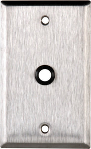 Single-Gang Black Anodized Aluminum Wall Plate with One 3/4 inch Grommet