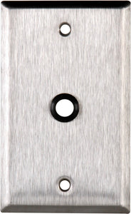 Single-Gang Black Anodized Aluminum Wall Plate with One 3/8 inch Grommet