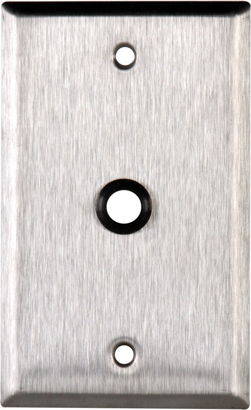 Single-Gang Clear Anodized Aluminum Wall Plate with One 3/8 inch Grommet