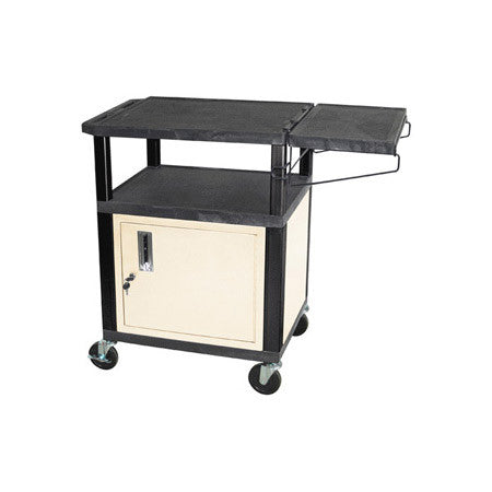 H. Wilson WT34CC Black/Putty 34-Inch Coffee Cart with Cabinet