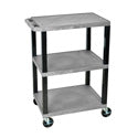 Luxor WT34S - 34-Inch High Gray Tuffy Utility Cart - 3 Shelves