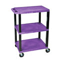 Luxor WT34S - 34-Inch High Purple Tuffy Utility Cart - 3 Shelves