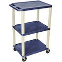 Luxor WT42E Tuffy 42 Inch High AV Cart - 3 Shelf - Electric - Black Leg