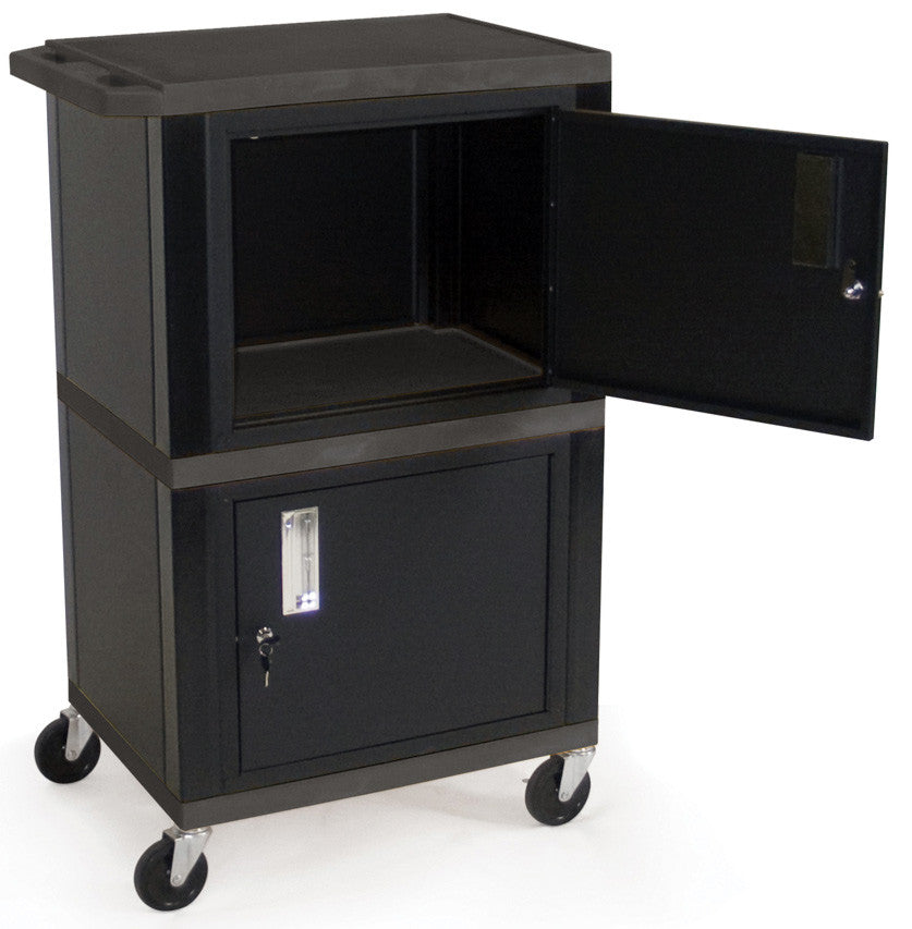 Buy H. Wilson WT50B Industrial Cart with Secure Storage (Black) WT50B