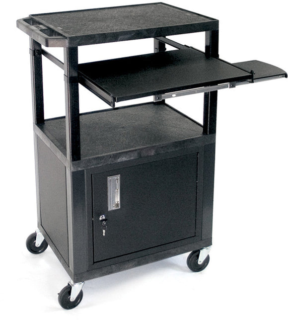 H. Wilson WTPS42C2E Utility AV Cart with Vented Side Panels